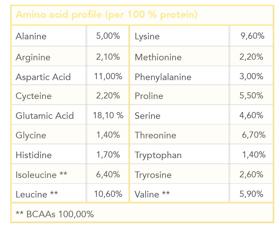 Aminosäurenprofil Proteinshake Banana ENG
