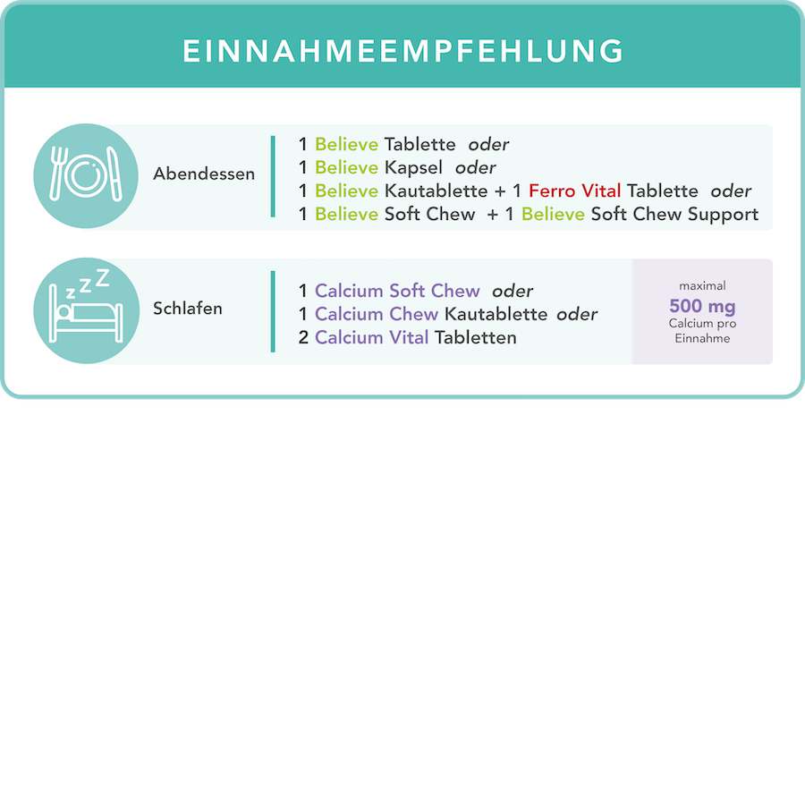 DE - Intake advice Believe + Calcium 500 mg